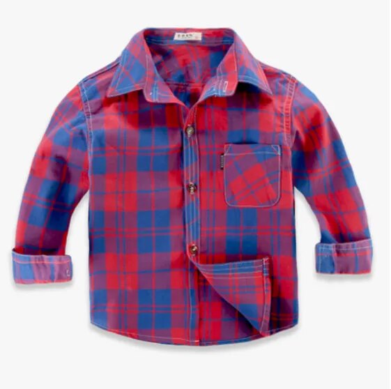Red and Blue Toddler Plaid Shirt/ My Little Guys Closet.com