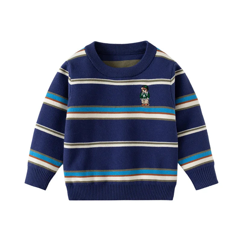 Striped Pullover-Blue