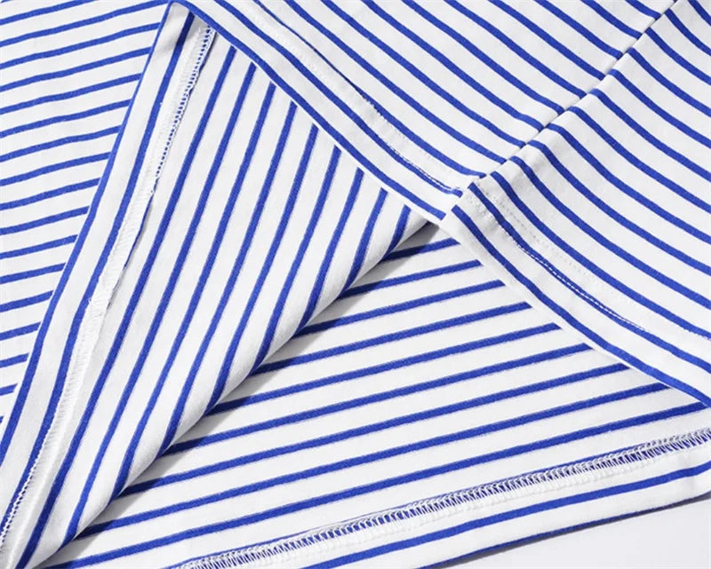 Summer Baby  Boys Patchwork  Striped TShirt/ Royal Blue
