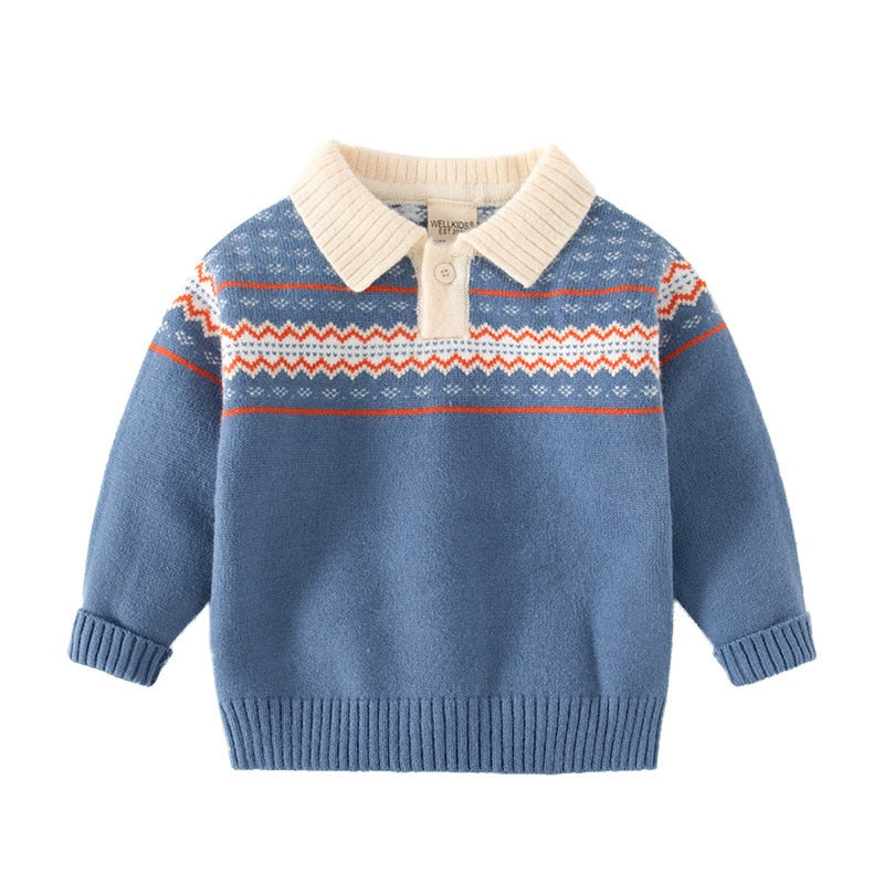 Baby Boy Blue Polo Sweater