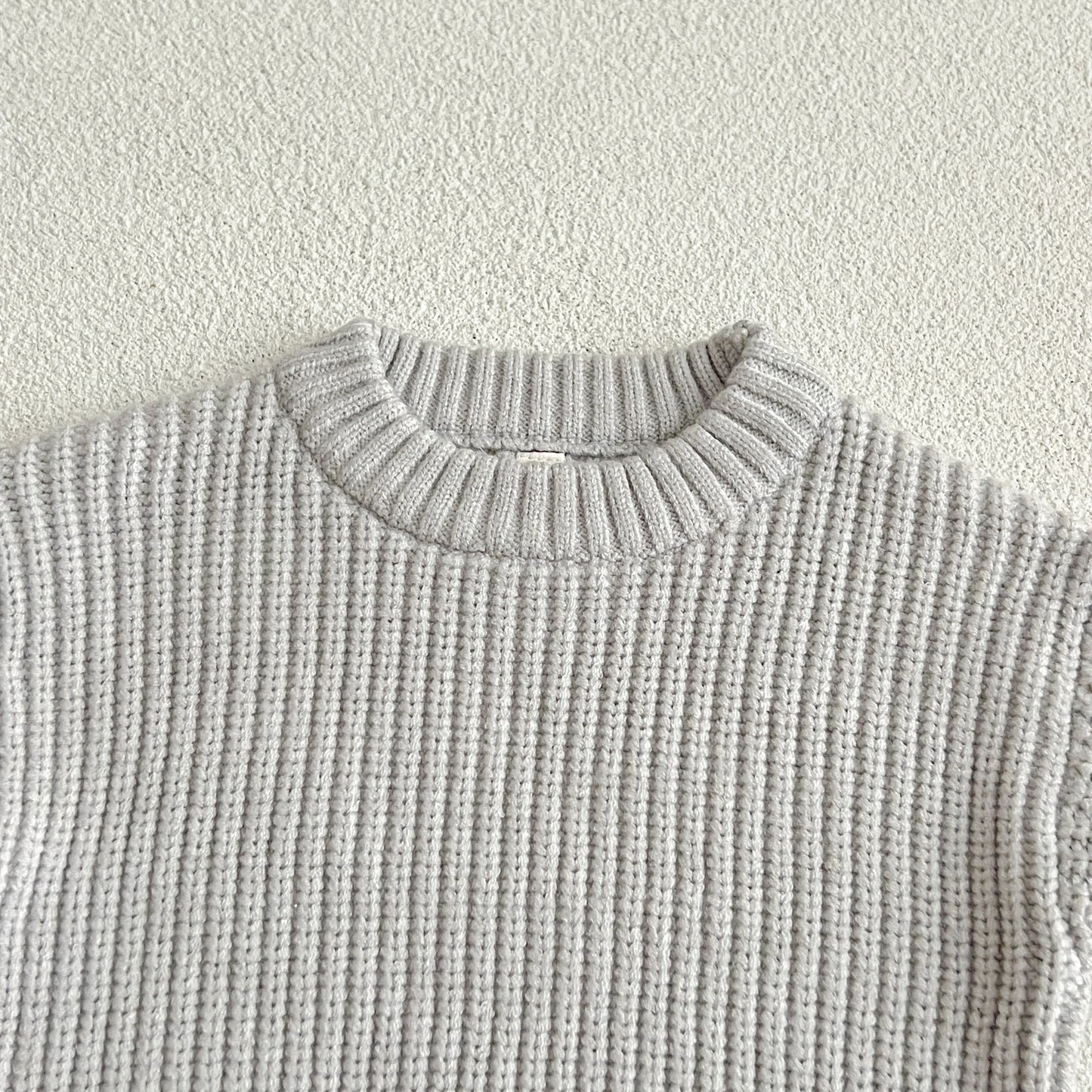 Basic Casual Knit Sweater-Gray