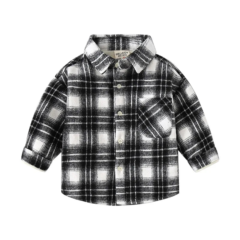 Plaid Lined Jacket-Black & White