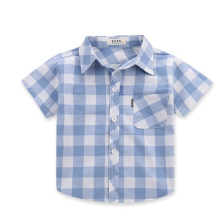 Blue Plaid Toddler Shirt 2T/MyLittleGuysCloset.com