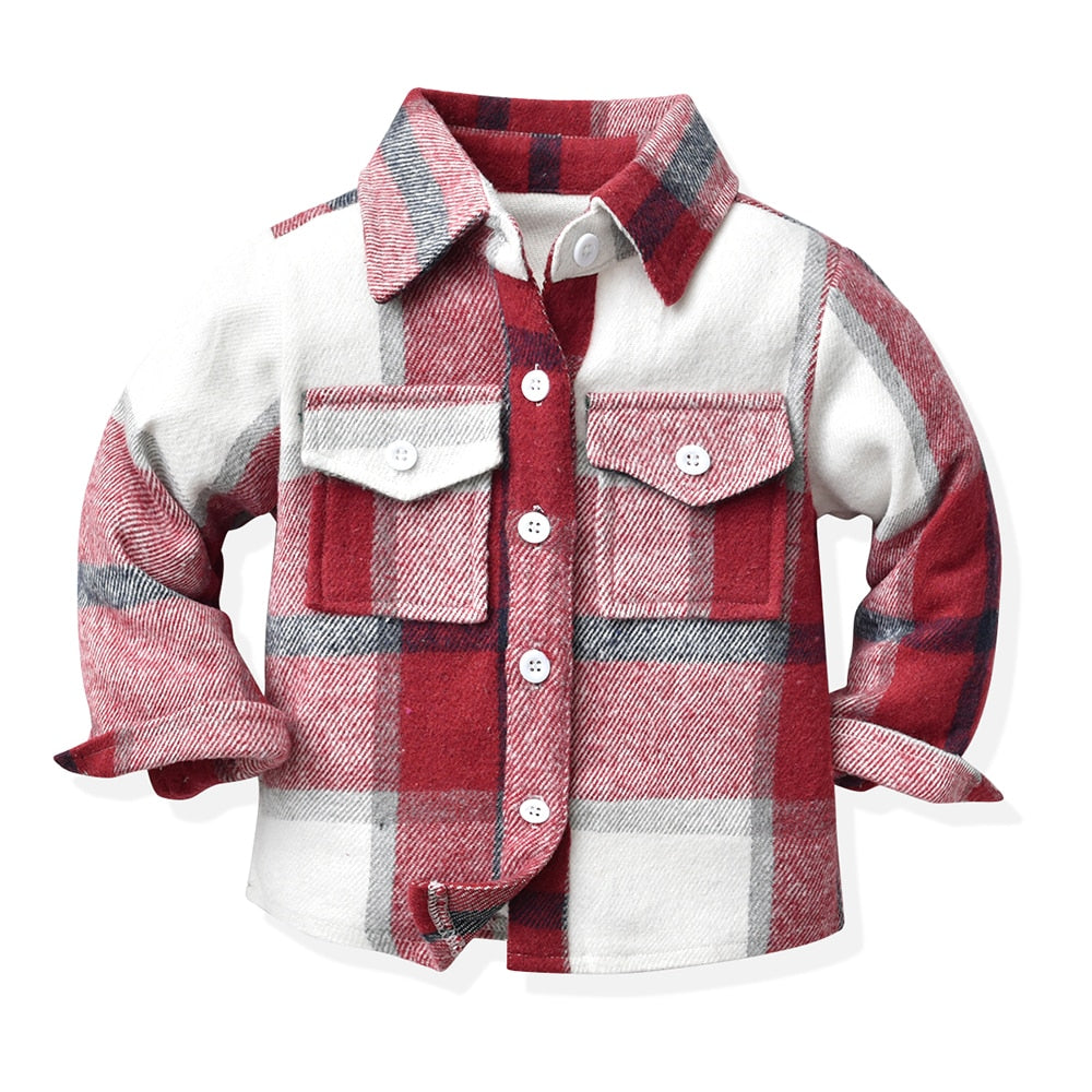 Toddler Boys Red Plaid Shirt/MyLittleGuysCloset.com