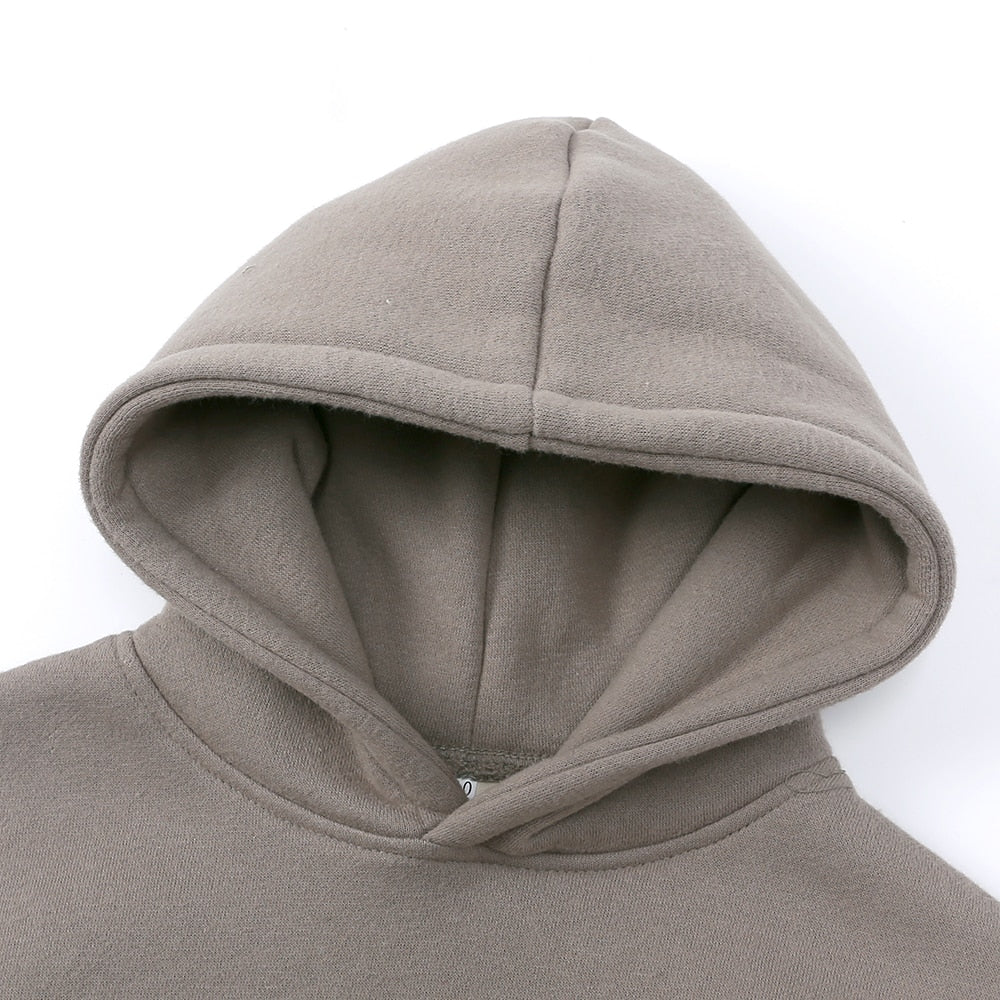 2Pcs Kids Boys Brushed Fleece Sweatsuit Hooded Pullover  Set