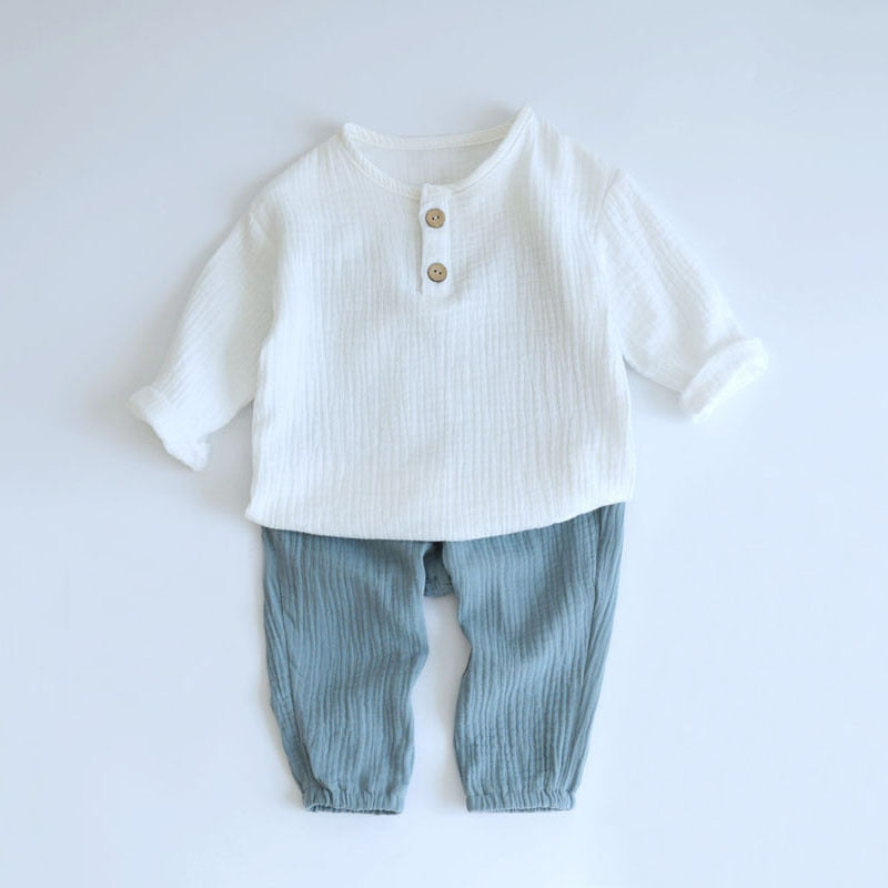 2pc cotton/linen set toddler/MyLittleGuysCloset.com