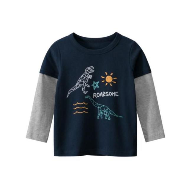 Toddler Boys T Shirt/ Contrast Sleeve